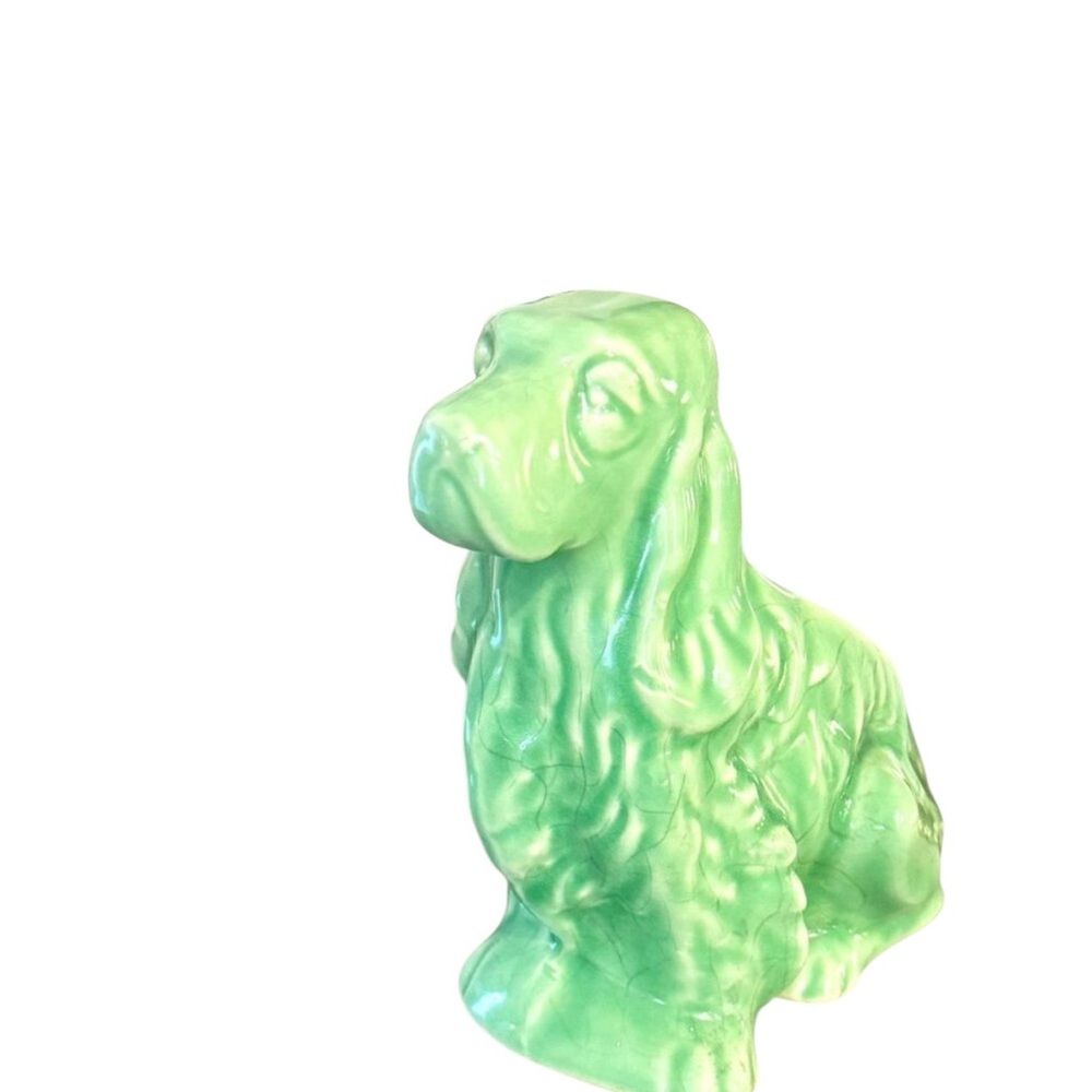Vintage Shawnee Pottery Cocker Spaniel Planter in mint green - Picture 13 of 13
